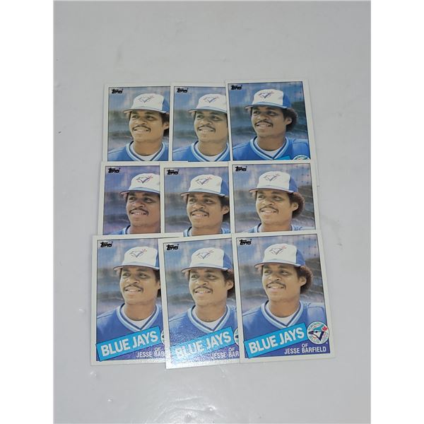 Lot of 9 Jesse Barfield MLB Baseball Cards- Mint