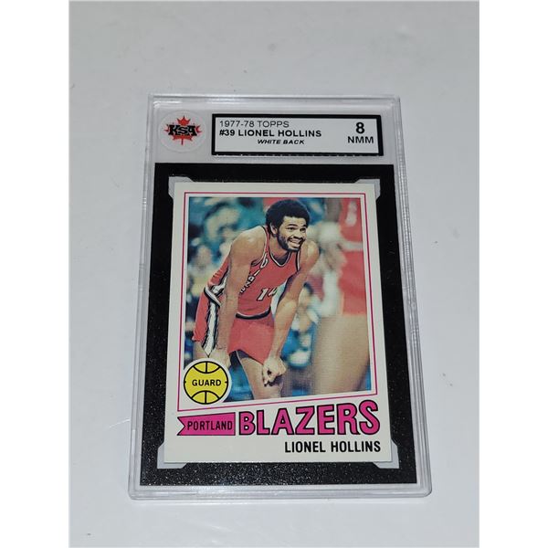 1977-78 Topps #39 Lionel Hollins White Back - Graded 8 NMM