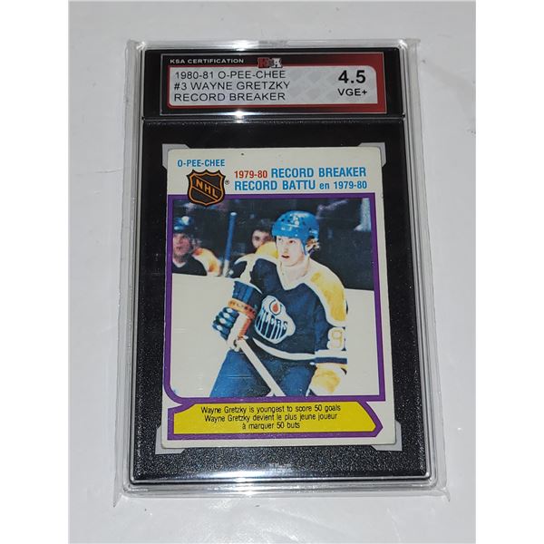 1980-81 O-Pee-Chee #3 Wayne Gretzky Record Breaker - Graded 4.5 VGE+
