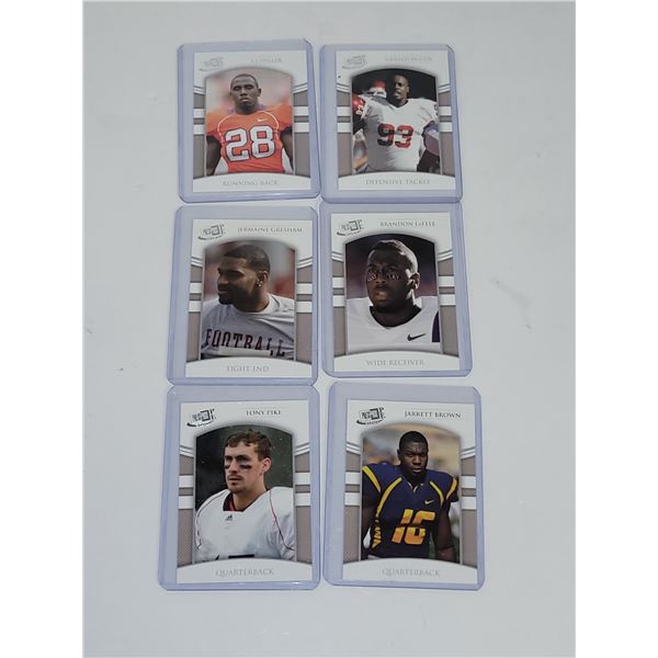 Lot of 6 2010 Press Pass NFL Football Cards in Top Loaders - Mint