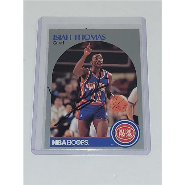 Signed Isiah Thomas NBA Hoops Basketball Card in Top Loader - Mint - Unauthenitcated