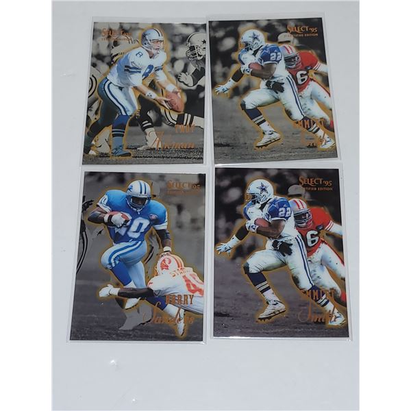 Lot of 4 Select 95' Certified Edition NFL Football Cards - Mint