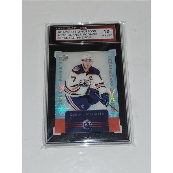 2019-20 UD Tim Hortons #CC-1 Connor McDavid Clear Cut Phenoms - graded 10 GEM MINT