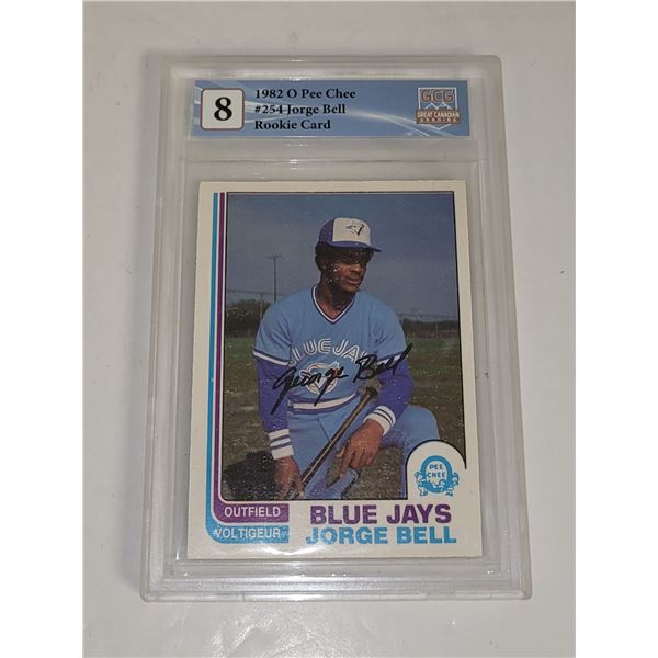 1982 O Pee Chee #254 Jorge Bell Rookie Card - Graded 8