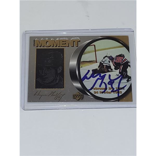 Signed Wayne Gretzky Grand Moment NHL Hockey Card in Top Loader - Unauthenticated