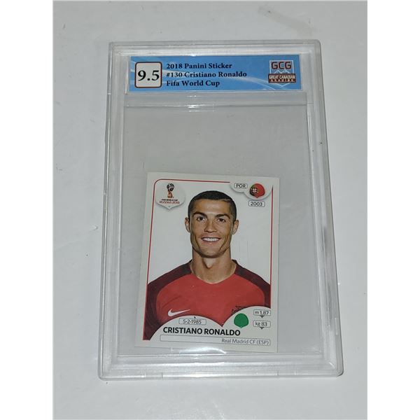 2018 Panini Sticker #130 Cristiano Ronaldo Fifa World Cup - Graded 9.5