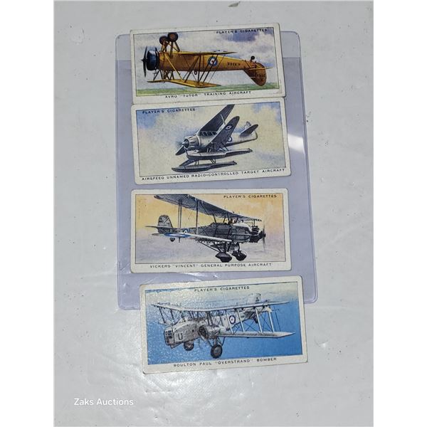 Lot of 4 Vintage Players Cigarettes Tobacco Cards in Top Loader