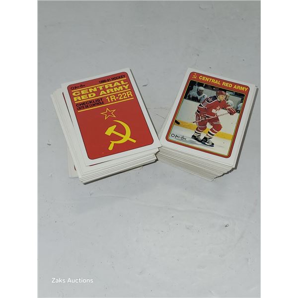 O-Pee-Chee 1990-91 Hockey Central Red Army Hockey Trading Card Set - Excellent - Mint Condition
