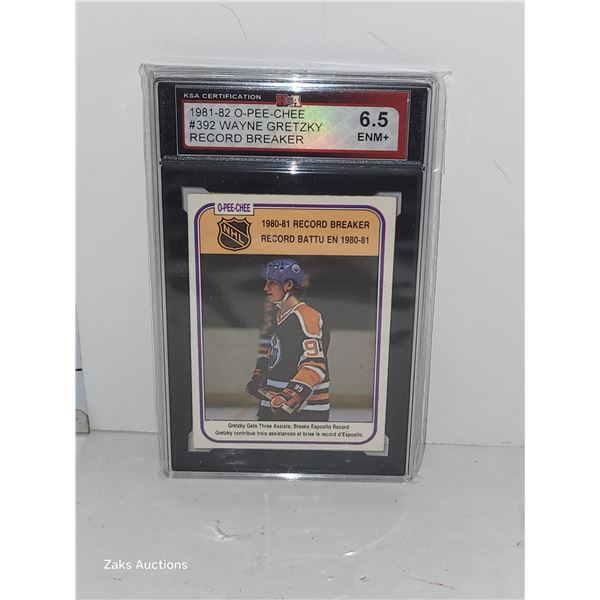 1981-82 O-Pee-Chee #392 Wayne Gretzky Record Breaker - Graded 6.5 ENM+