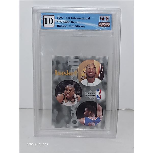 1997 UD International #65 Kobe Bryant Rookie Card Sticker - Graded 10
