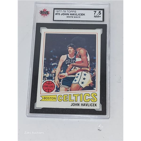 1977-78 Topps #70 John Havlicek White Back - Graded 7.5 NM+