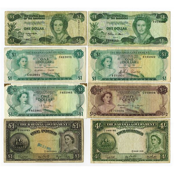 Bahamas Banknote Assortment, ca.1953-1984