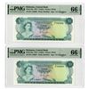 Image 1 : Central Bank of the Bahamas, 1974, High Grade Sequential Banknote Pair