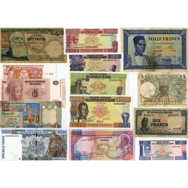 African Issued Banknotes Assortment, 1937 to 2007