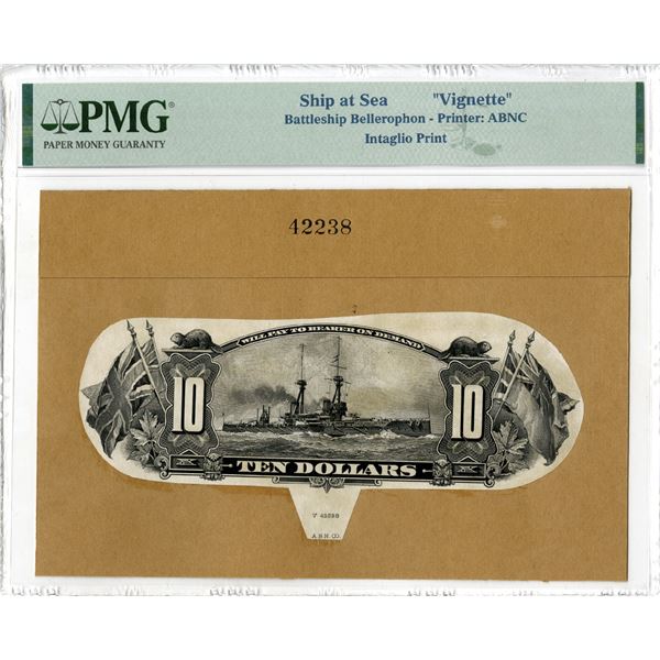 Royal Bank of Canada, 1913, $10, P-S1379, Proof Vignette of the Battleship Bellerophon