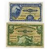 Image 1 : Government of Gibraltar, 1954 and 1971, Issued Banknote Pair