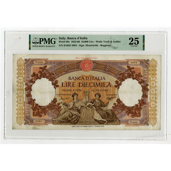 Banca d'Italia, 1960, Issued Banknote