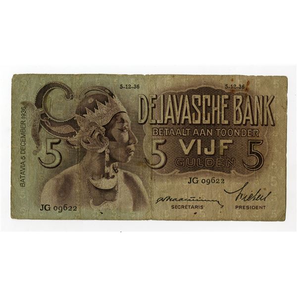 Javasche Bank, 1936, Issued Banknote