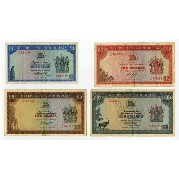Reserve Bank of Rhodesia, 1973 to 1978, Issued Banknote Quartet