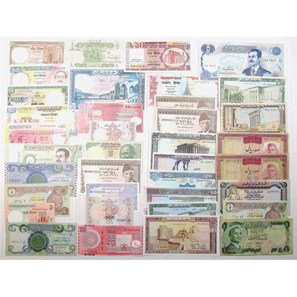 Middle Eastern Banknote Assortment of 100+, Unsearched with Many Unc to CU Examples