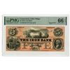 Image 1 : Falls Village, CT. Iron Bank, 1850s, $5 Remainder Banknote