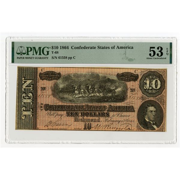 C.S.A., 1964, $10, T-68, Issued Banknote