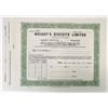 Image 1 : Wright's Biscuits Ltd., 1936, Specimen Share Certificate From BW&C.