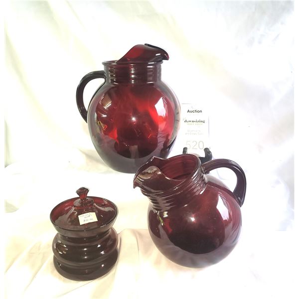 Depression Glass Royal Ruby Glass A