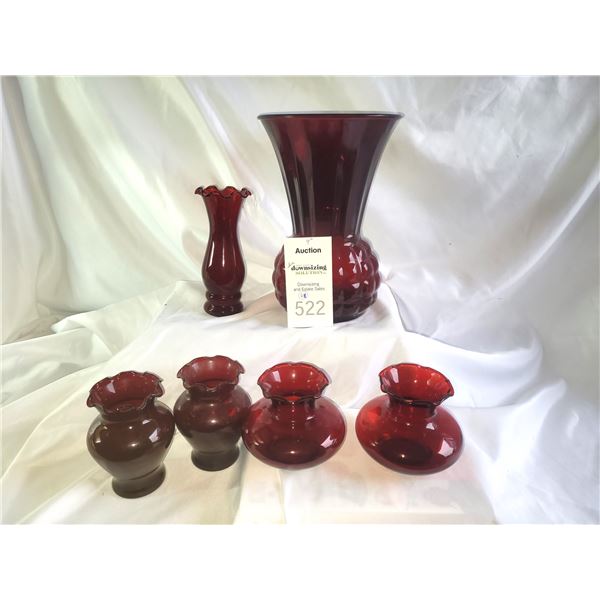 Depression Glass Royal Ruby Glass A