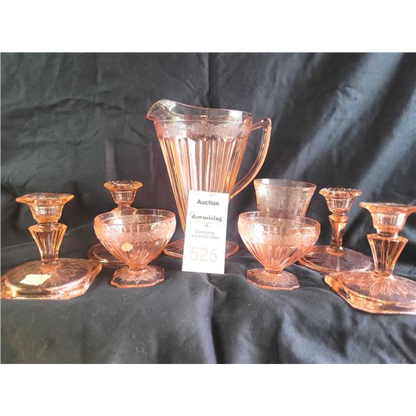 Depression Pink Glass A