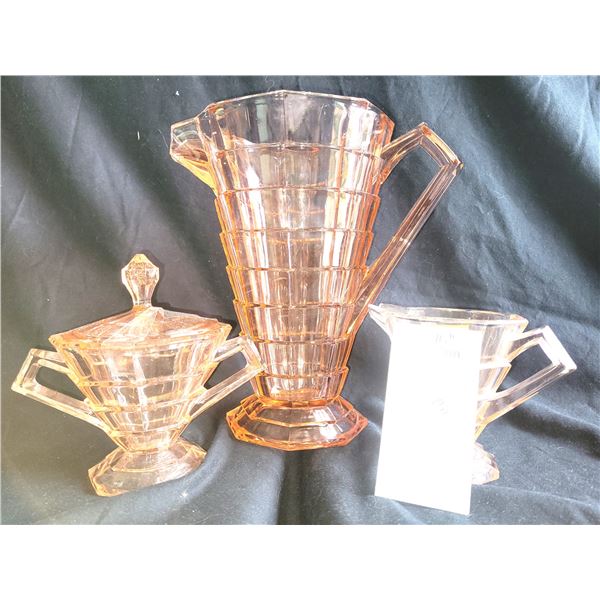 Art Deco Pink Glass A