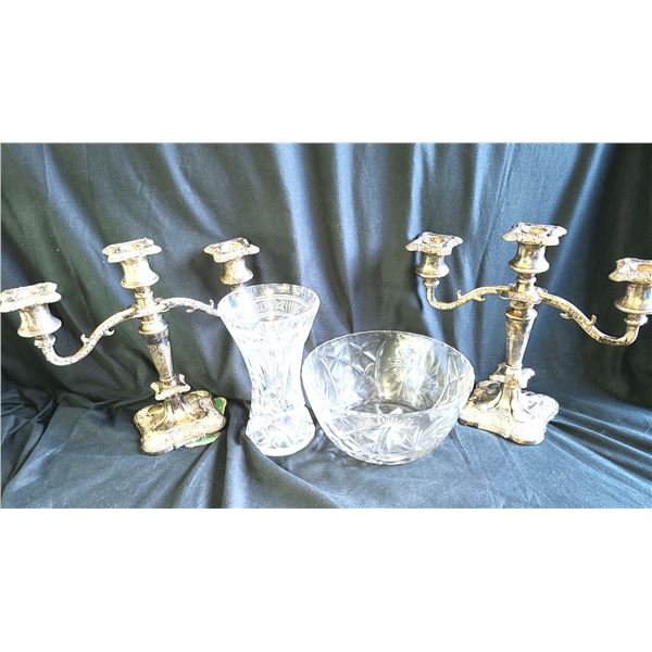 Silver Plate & Crystal A