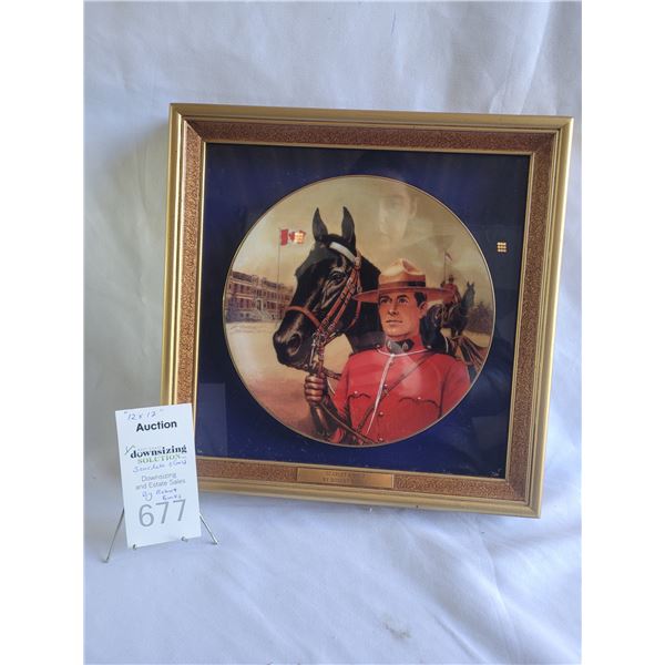 Framed Plate RCMP Scarlet & Gold B