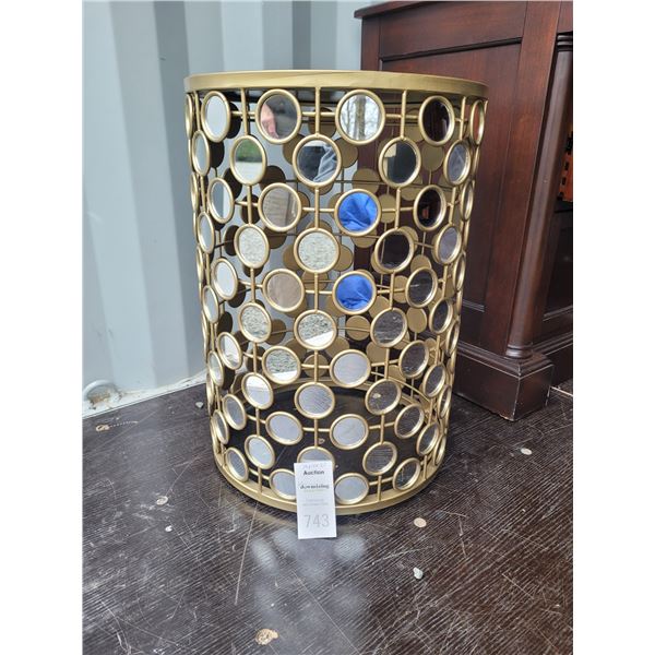 Mirror & Metal Side Table C