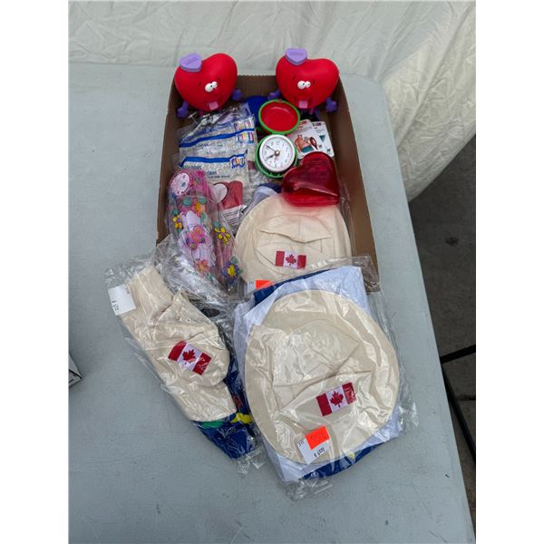 Canada Day items and balloons and other miscellaneous