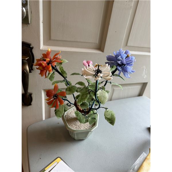 Glass floral decor