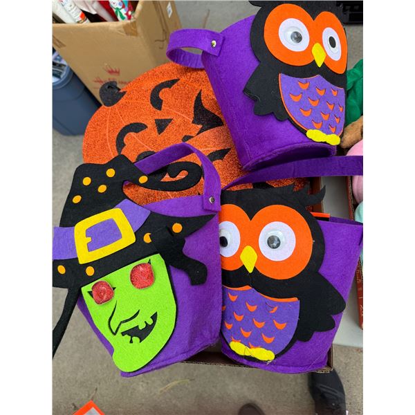 Halloween bags and pumpkins