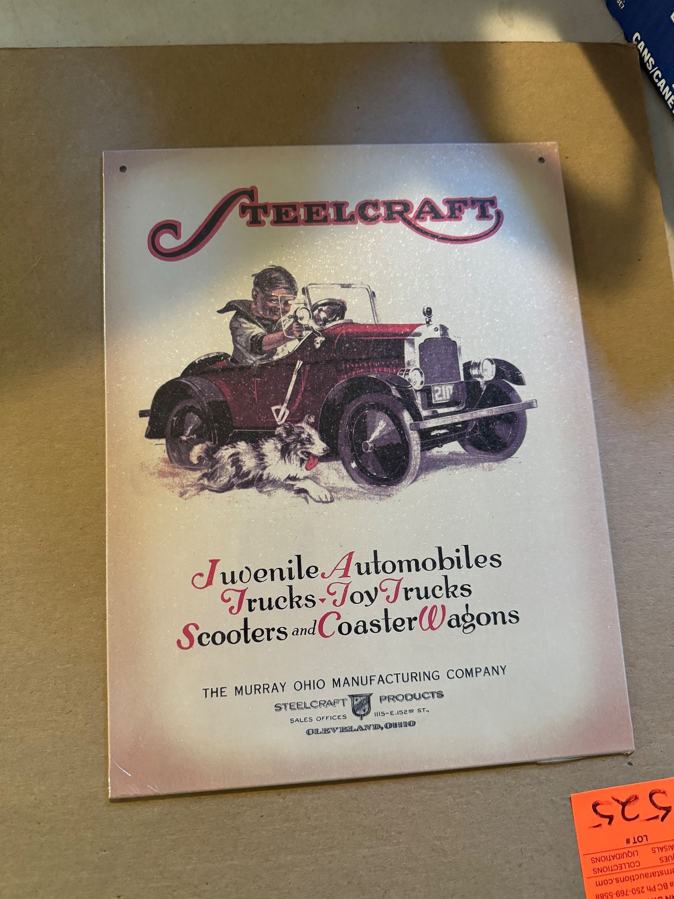 Kiddie car Classics, 1926 Steelcraft catalog cover metal sign