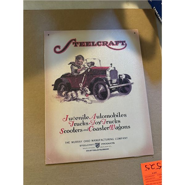 Kiddie car Classics, 1926 Steelcraft catalog cover metal sign