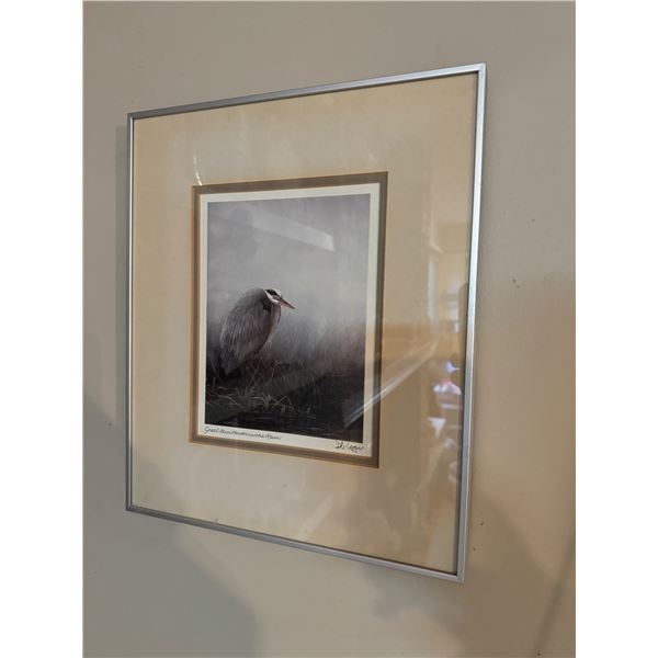 Great blue Heron in the river wall hanging
