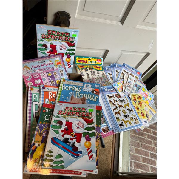 Stickers and coloring books