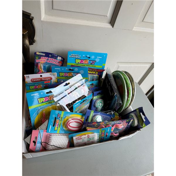 Candles and party supplies