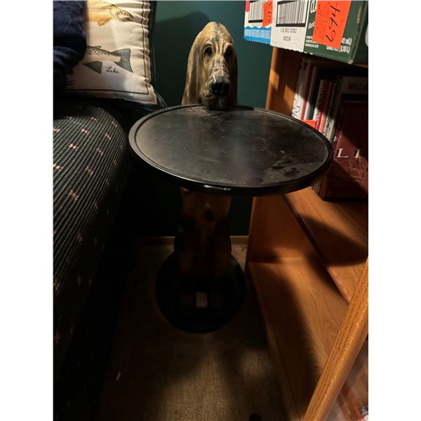 Dog statue side table