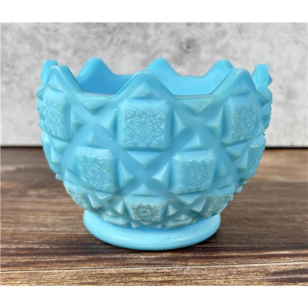 Westmoreland Glass Blue Mist Old Quilt Dish