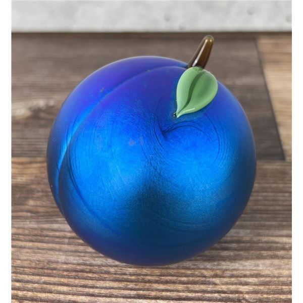 Orient and Flume Art Glass Peach Paperweight