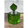 Image 3 : Art Deco Green Glass Perfume Bottle