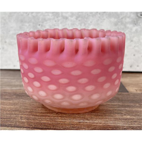 Victorian Cased Satin Coin Dot Cranberry Bowl