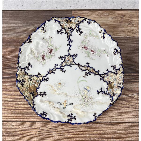 Antique Japanese Export Moriage Octopus Plate