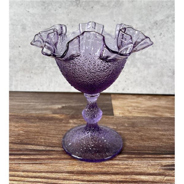 Fenton Glass Lavender Wisteria Tree Of Life Dish