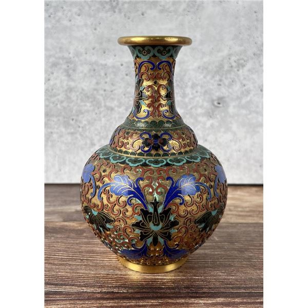 Antique Chinese Raised Cloisonne Vase